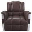 ACME Brancaster Top Grain Leather Accent Chair in Retro Brown and Aluminum