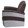 ACME Brancaster Top Grain Leather Accent Chair in Retro Brown and Aluminum
