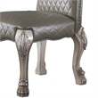 ACME Dresden Faux Leather Upholstered Side Chair in Vintage Bone White Set of 2