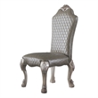 ACME Dresden Faux Leather Upholstered Side Chair in Vintage Bone White Set of 2