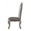 ACME Dresden Faux Leather Upholstered Side Chair in Vintage Bone White Set of 2