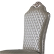 ACME Dresden Faux Leather Upholstered Side Chair in Vintage Bone White Set of 2