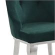 Dekel Side Chair (Set-2) in Green Fabric and Stainless Steel