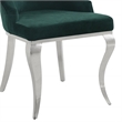 Dekel Side Chair (Set-2) in Green Fabric and Stainless Steel