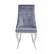 Dekel Side Chair (Set-2) in Gray Fabric and Stainless Steel