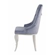 Dekel Side Chair (Set-2) in Gray Fabric and Stainless Steel