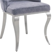 Dekel Side Chair (Set-2) in Gray Fabric and Stainless Steel