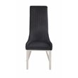 Gianna Dining Chair (Set-2) in Black PU and Stainless Steel