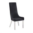 Gianna Dining Chair (Set-2) in Black PU and Stainless Steel