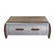 Brancaster Coffee Table in Antique Oak and Aluminum