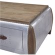 Brancaster Coffee Table in Antique Oak and Aluminum