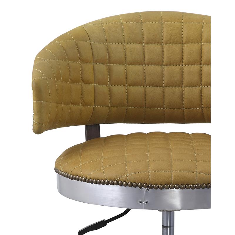 ACME Brancaster Adjustable Chair in Turmeric Top Grain Leather and Chrome