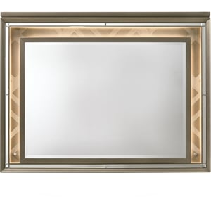 ACME Skylar Mirror with LED in LED and Dark Champagne