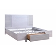 ACME Aromas Queen Storage Bed with Wooden Legs in White Oak