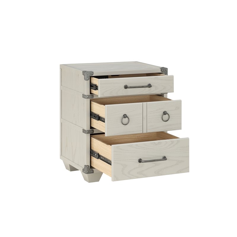ACME Orchest 3 Drawers Nightstand with USB dock in Gray
