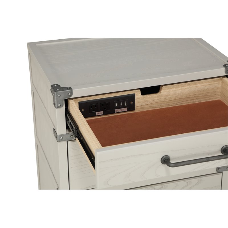 ACME Orchest 3 Drawers Nightstand with USB dock in Gray