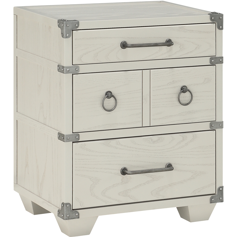 ACME Orchest 3 Drawers Nightstand with USB dock in Gray