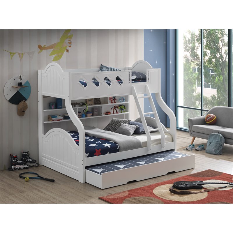 ACME Grover Rectangular Wood Twin Trundle with Caster Wheels in White