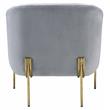 ACME Carlson Velvet Upholstered Barrel Backrest Accent Chair in Gray and Gold