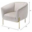 ACME Carlson Velvet Upholstered Barrel Backrest Accent Chair in Beige and Gold