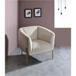 ACME Carlson Velvet Upholstered Barrel Backrest Accent Chair in Beige and Gold