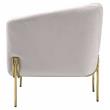 ACME Carlson Velvet Upholstered Barrel Backrest Accent Chair in Beige and Gold