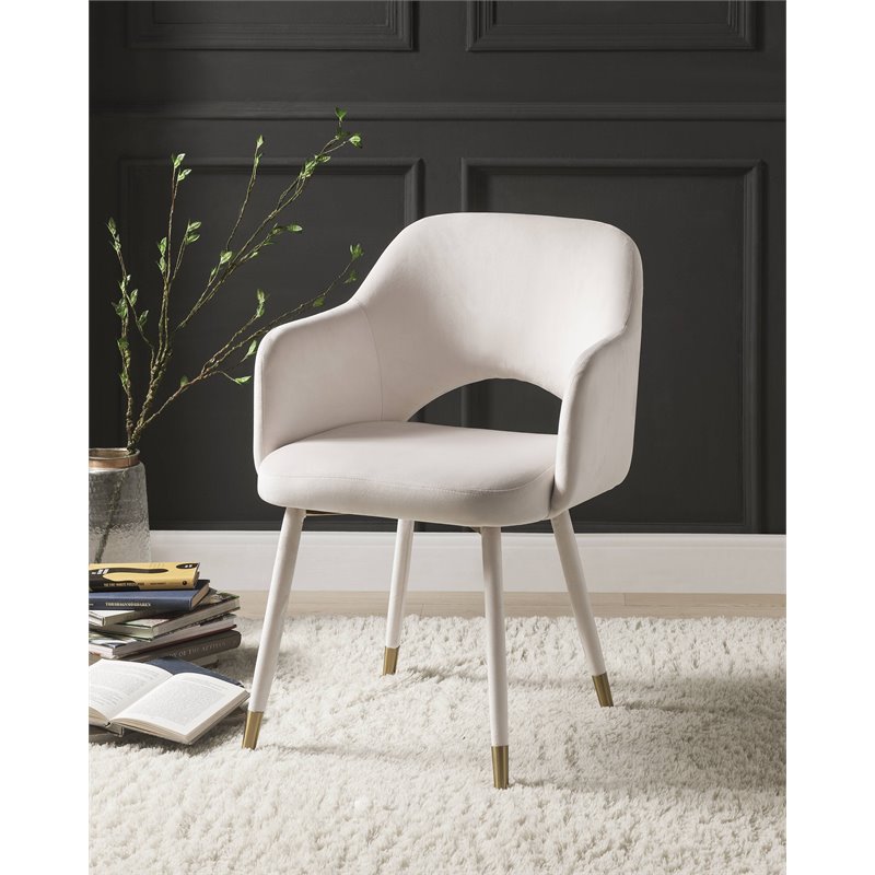 Acme Applewood Accent Chair in Cream Velvet & Gold