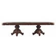 ACME Picardy Double Pedestal Dining Table with Removable Leaf in Honey Oak Wood