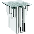 ACME Noralie Square Glass Top End Table in Mirrored and Faux Diamonds