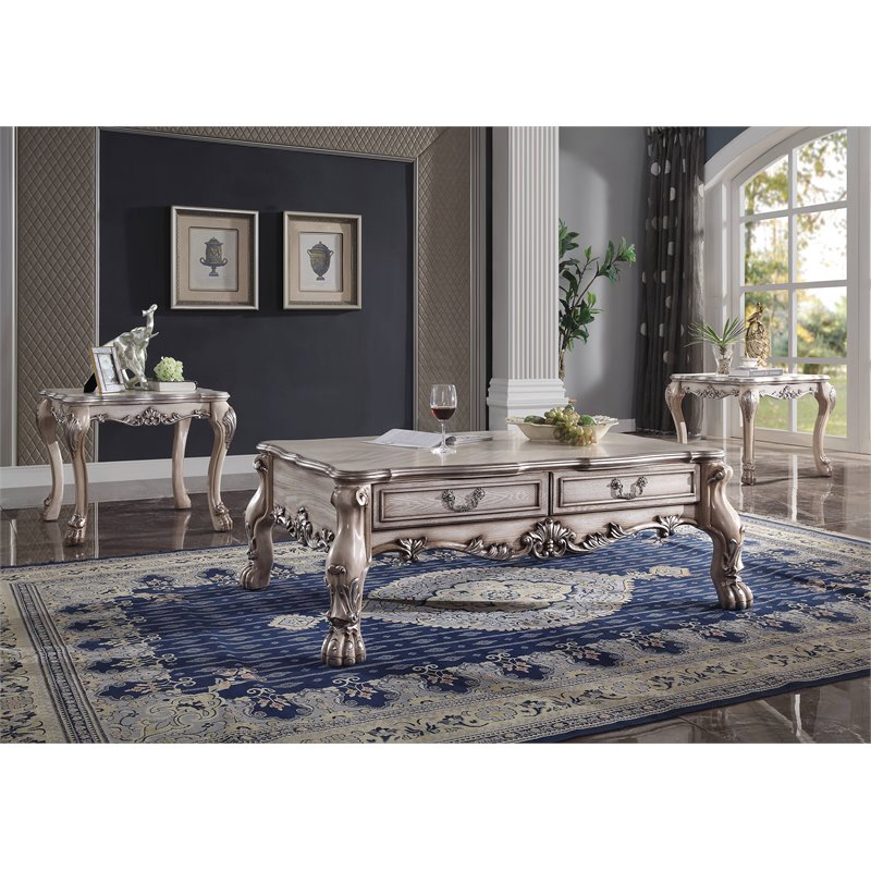 ACME Dresden Coffee Table in Vintage Bone White