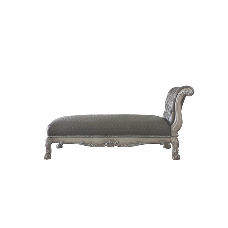ACME Dresden Chaise with 1 Pillow in Vintage Bone White and PU