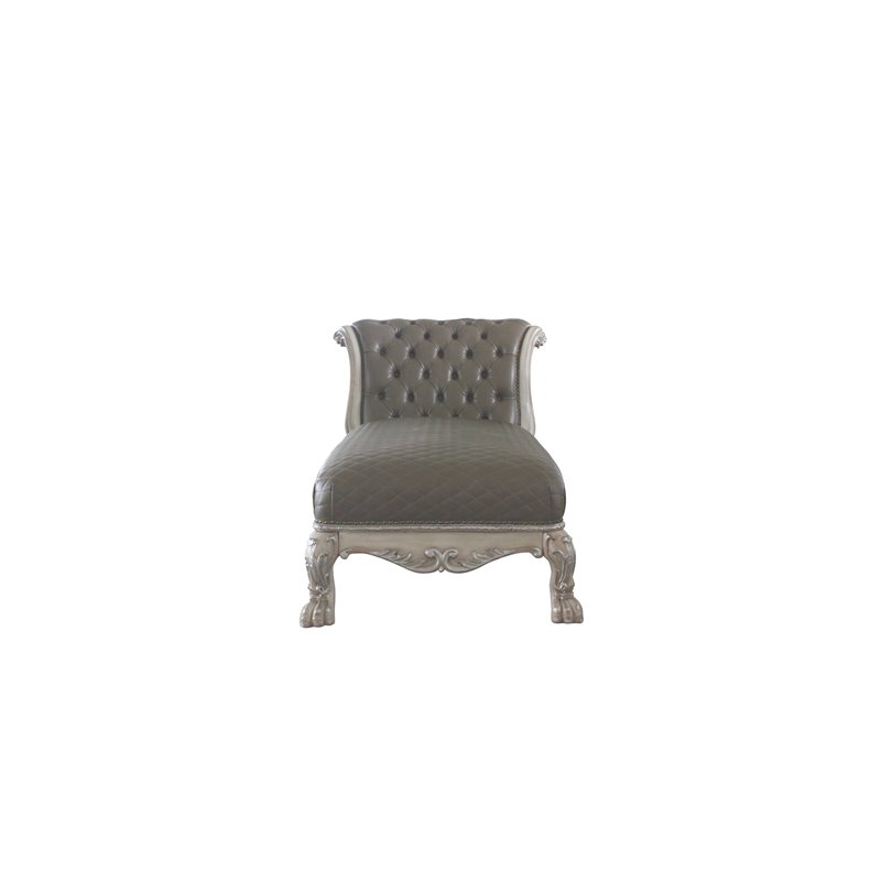 ACME Dresden Chaise with 1 Pillow in Vintage Bone White and PU