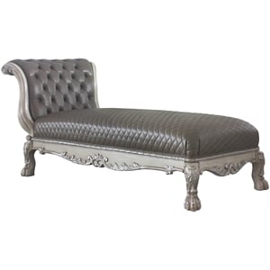 ACME Dresden Chaise with 1 Pillow in Vintage Bone White and PU