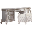 Acme Picardy 3-Drawer Wooden Vanity Desk with 1 Door in Antique Pearl