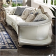 ACME Dresden II Faux Leather Tufted Rolled Arm Sofa with 7 Pillows in Pearl