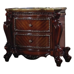 ACME Picardy 2-Drawer Wooden Nightstand in Cherry Oak