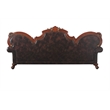ACME Picardy Faux Leather Upholstered Sofa with 5 Pillows in Vintage Cherry Oak