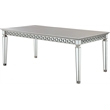 ACME Varian Rectangular Dining Table in Mirrored and Antique Platinum
