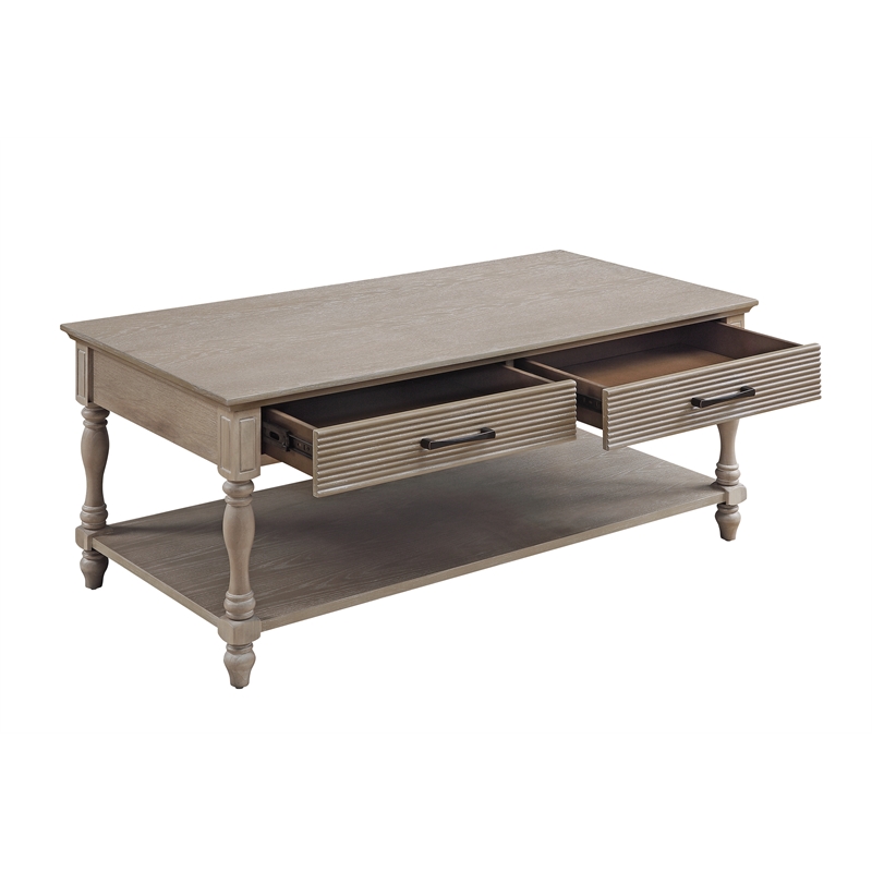 ACME Ariolo Rectangular Wooden Coffee Table in Antique White