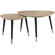 ACME Allison 2-Piece Round Wooden Nesting Tables in Natural and Black