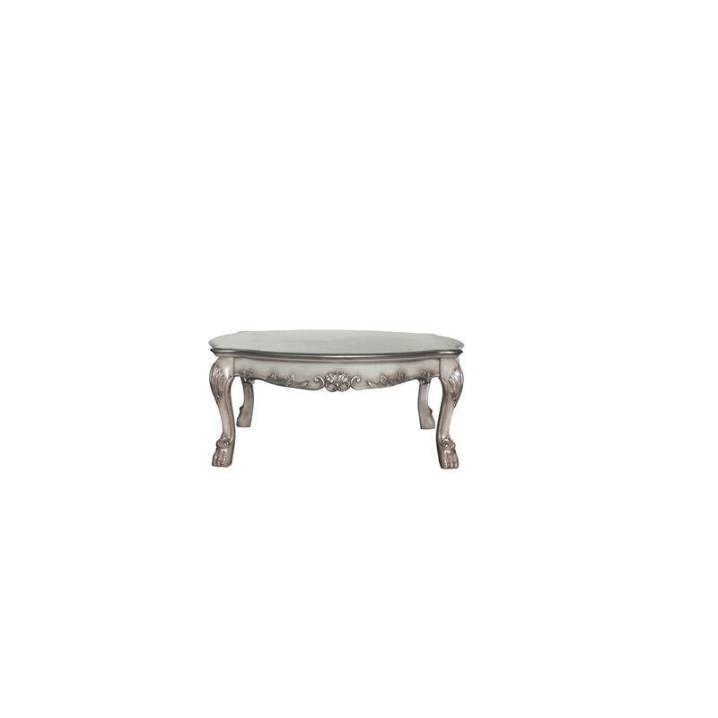 ACME Dresden Round Wooden Coffee Table in Vintage Bone White