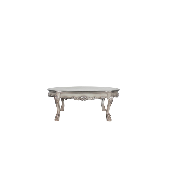 ACME Dresden Round Wooden Coffee Table in Vintage Bone White
