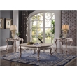 ACME Dresden Round Wooden Coffee Table in Vintage Bone White