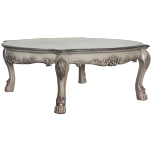 ACME Dresden Round Wooden Coffee Table in Vintage Bone White