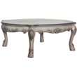 ACME Dresden Round Wooden Coffee Table in Vintage Bone White