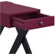 ACME Fierce Wooden Side Table with USB Charging Dock in Burgundy and Black