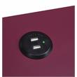 ACME Fierce Wooden Side Table with USB Charging Dock in Burgundy and Black