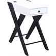 ACME Fierce Wooden Side Table with USB Charging Dock in White and Black