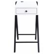ACME Fierce Wooden Side Table with USB Charging Dock in White and Black