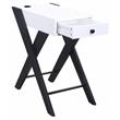ACME Fierce Wooden Side Table with USB Charging Dock in White and Black